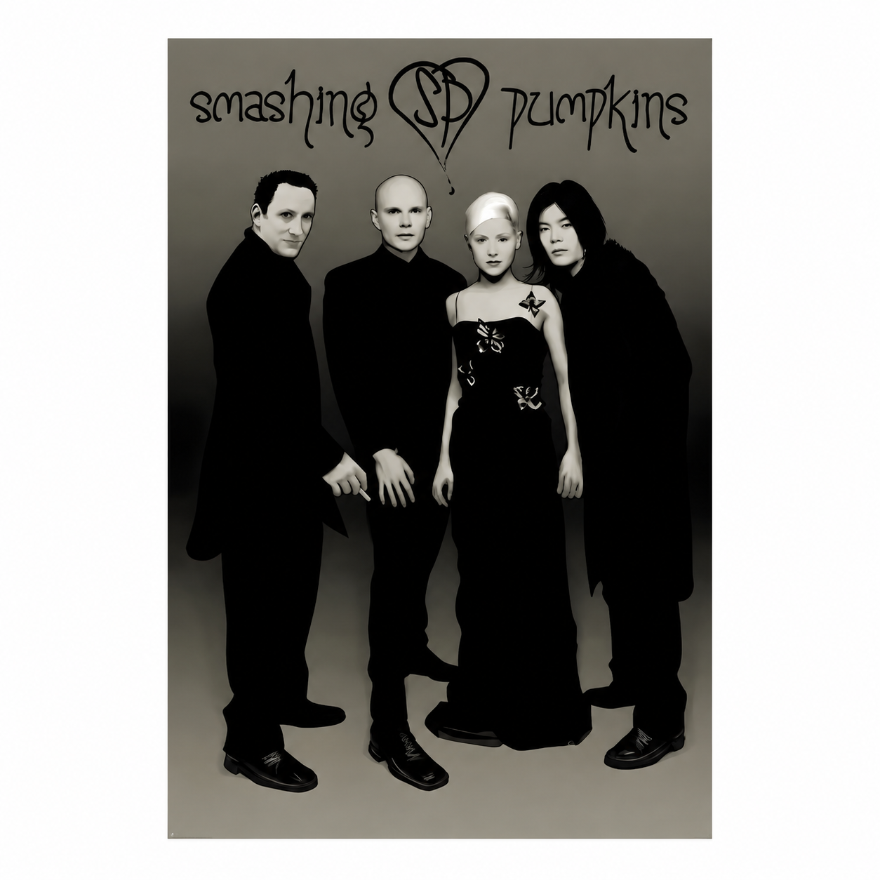 Monochrome Black Gothic Smashing Pumpkins Adore Band Art Print Poster