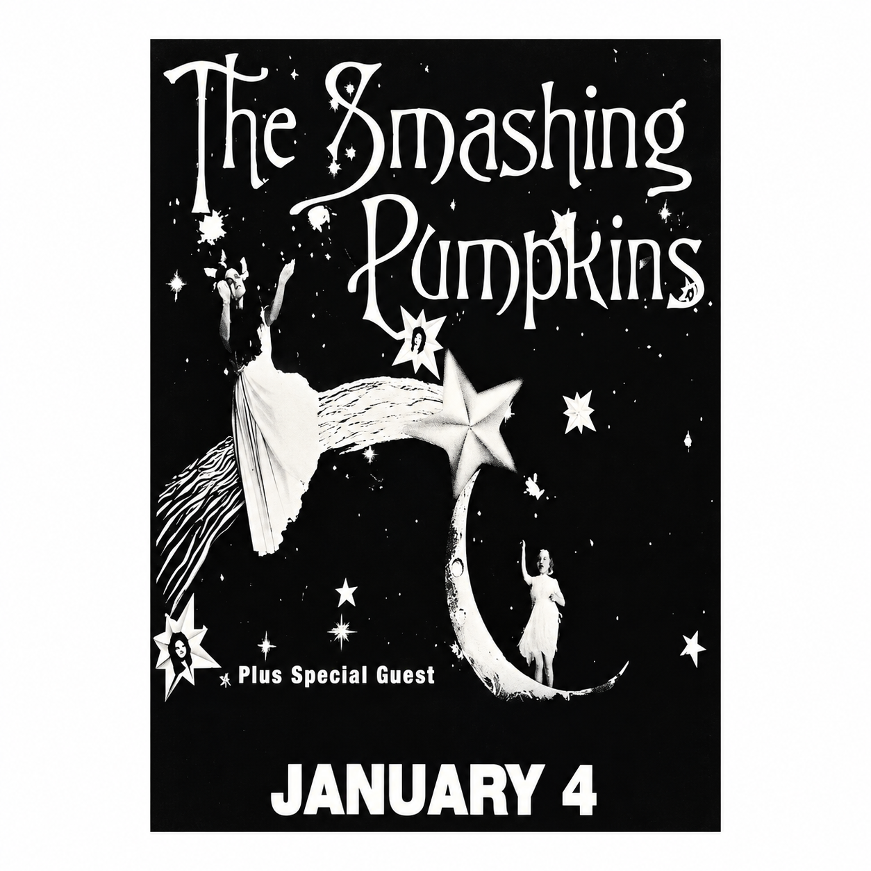 Nocturnal Star and Moon Tonight Tonight Smashing Pumpkins Art Print Poster