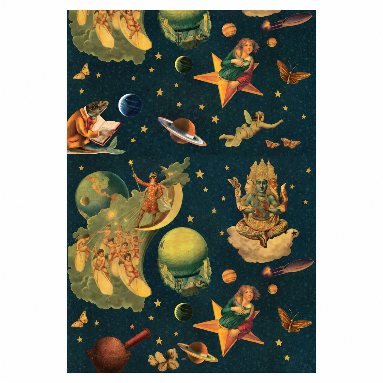 Victorian Celestial Collage Mellon Collie Tapestry Smashing Pumpkins Art Print Poster