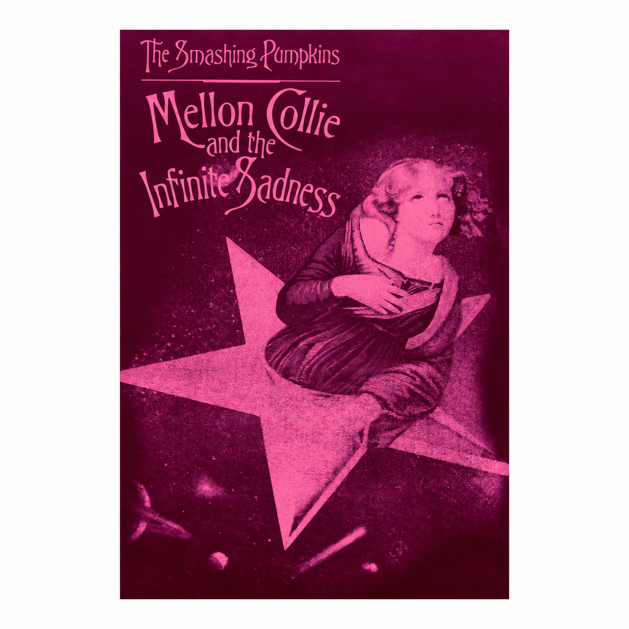 Magenta Duotone Mellon Collie Star Girl Smashing Pumpkins Art Print Poster