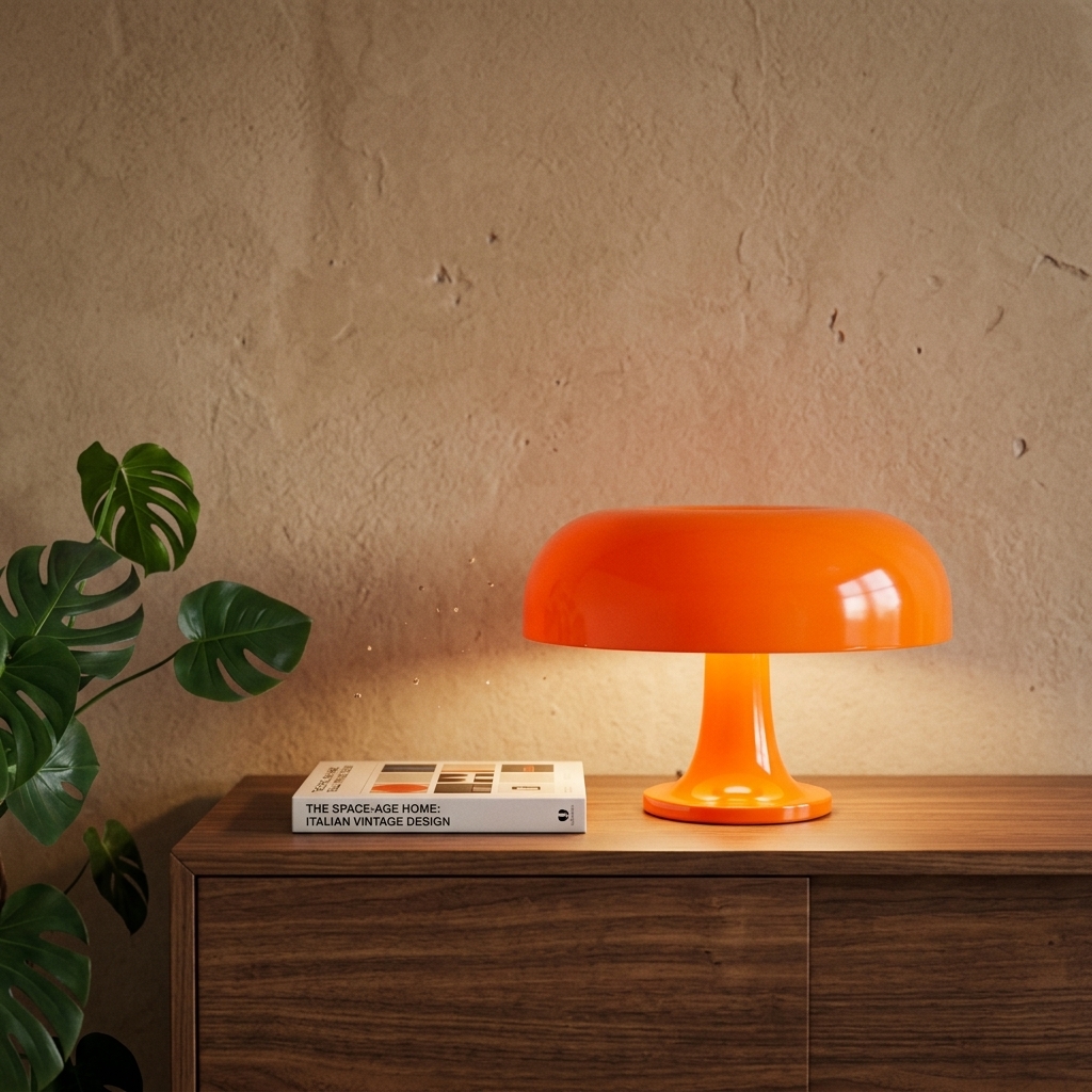 Space age orange lamp